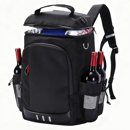 Camping Kühlrucksack 24L Kapazität Isolierter Picknickrucksack Wasserdichter Rucksack-Kühler Auslaufsicher Tragbare Weiche Kühltasche für Strand Reisen Picknick