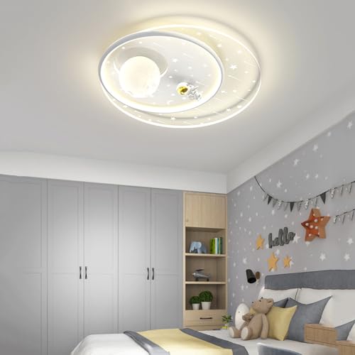Plafonnier LED planète et astronaute avec intensité variable rose - 3
