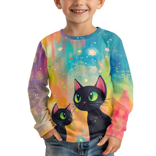 Image of Long Sleeve Shirts for Girls Winter Tops 3-16t Cartoon T Shirts for Fall Clothes
