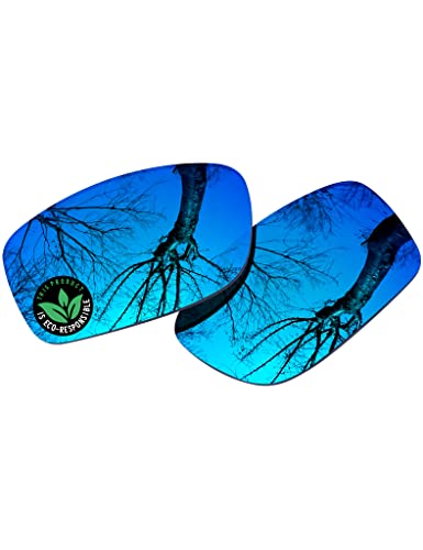 Image of Raydi Polycarbonate Replacement Lenses for Arnette Slickster AN4185 Rectangular Sunglasses - Ice Blue Mirror - Polarized