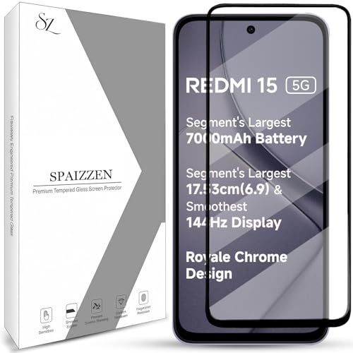 Image of Tempered Glass Screen Protector Compatible for Redmi 15 5G / Redmi 15 with Edge to Edge Coverage and Easy Installation Kit