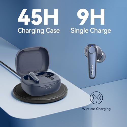 Image of EarFun Air Pro 3 ANC Earbuds Bluetooth Wireless 2023 VGP Gold Award, Qualcomm aptX Adaptive Sound, 6 Mics CVC 8.0 ENC Wireless TWS Earbuds, Bluetooth 5.3, Multipoint Connection (Navy Blue)