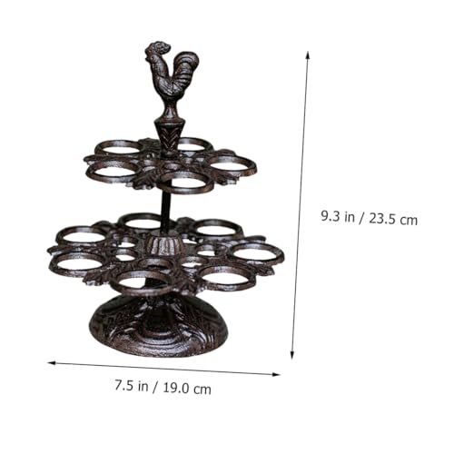 Étagère à œufs robuste double couche poule décorative pour maison - 3
