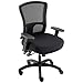 Global Industrial Big and Tall Mesh Back Chair, Fabric Seat, Black