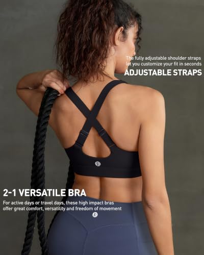 Image of RUNNING GIRL High Impact Sports Bras for Women, Adjustable Straps Bra High Support Workout Bra with Sewn in Pads