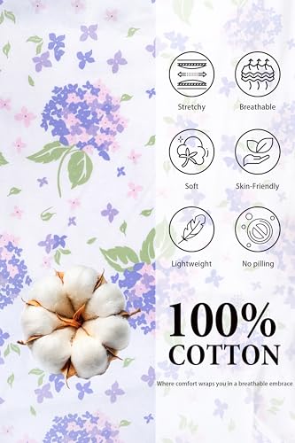 Image of LUBOT 100% Cotton Pajamas for Women 2 Piece PJ Set Button-Down Soft Knit Short Sleeve Summer Sleepwear Loungewear XS-XXL