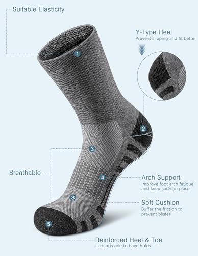 Image of Airacker Athletic Socks Sport Running Calf Socks Performance Cushioned Breathable Crew Socks for Men Women(6 Pairs)