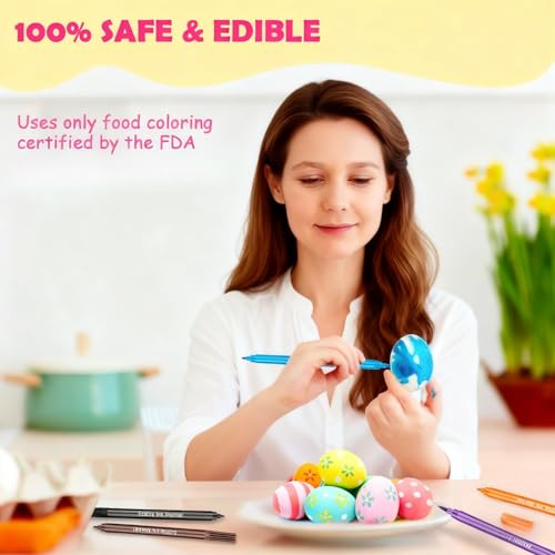 12 Stück Lebensmittelfarbe Stift, Lebensmittel Farbstifte Backen, Lebensmittel Filzstifte mit Feiner und Dicker Spitze, Schreiben Essbarer Stift für Kuchen, Fondant, Kekse, Ostereier, Macaron