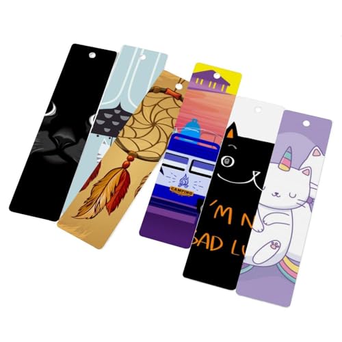 Marque-pages chat bleu lot de 6 pour vos lectures de vacances