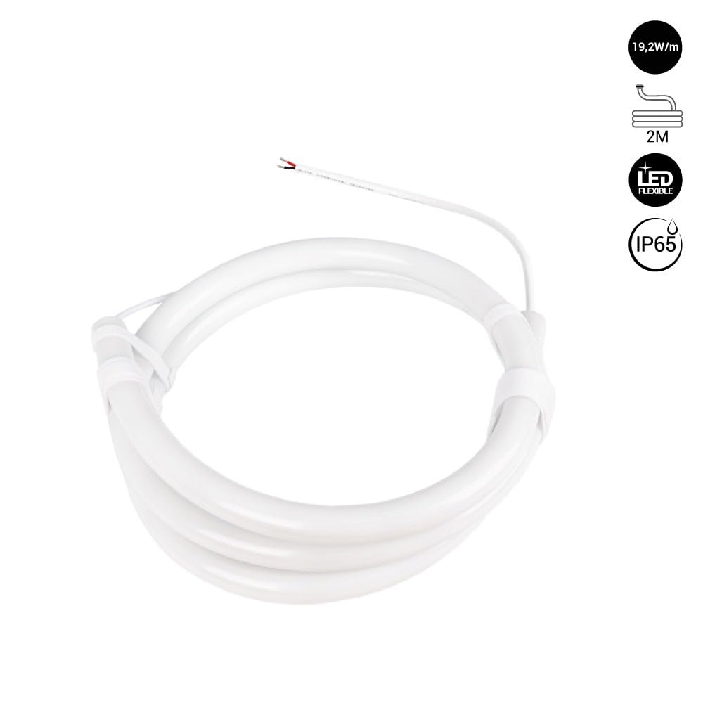 B·LED BARCELONA LED - Flexibler LED-Neon-Lichtschlauch 360º rund - Ø22mm - 2 m - 24V DC - 240Ch/m - 19,2W/m - IP65 - Neutralweiß