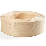 MOLIGOU Maple Wood Veneer Roll, 2”×50’ Plywood Edge Banding Strips, Flexible Veneer Edging with Adhesive Back