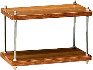 コップ立て 調味料ラック コーナーラック 卓上棚 大容量 3段 角棚 キッチンラック 幅35cm 高さ50cm/32cm すのこ付き 省スペース 収納棚 スパイスラック マグカップ 収納 組立簡単 (2層ロープロファイル)