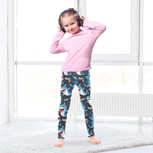 ALAZA Girls' Leggings Children's Yoga Pants Skinny Printed Dance Blue Dink Comfortable 4T3