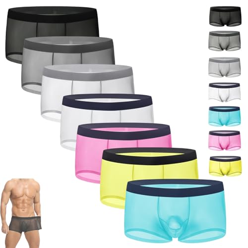 Niksy Sheer Underwear for Men, Niksy Mens Ultra-Thin Ice Silk Transparent Boxer Briefs, Men's Breathable Underwear