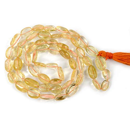 Image of Reiki Crystal Products Natural Oval Crystal Beads Mala Necklace Collection for Men & Women, Reiki Energized Gemstone Jewellery for Meditation, Mindful Living, Spiritual Decor & Everyday Fashion Styling