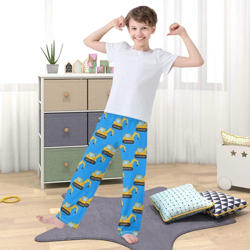 Pajama Pants Excavator Pattern Long Sleep Pants Lounge Bottoms3