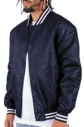 Shaka Wear Men’s Bomber Jacket – Classic Padded Relaxed Fit Water Resistant College Baseball Varsity Coat S-3XL2