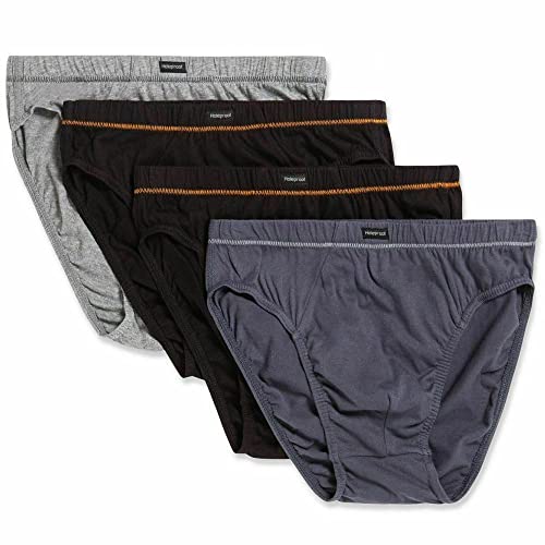 4 Pack Bulk Cotton Tunnel Mens Briefs Undies Underwear Grey Black MZHU4A (L), Black, L, Black, Large