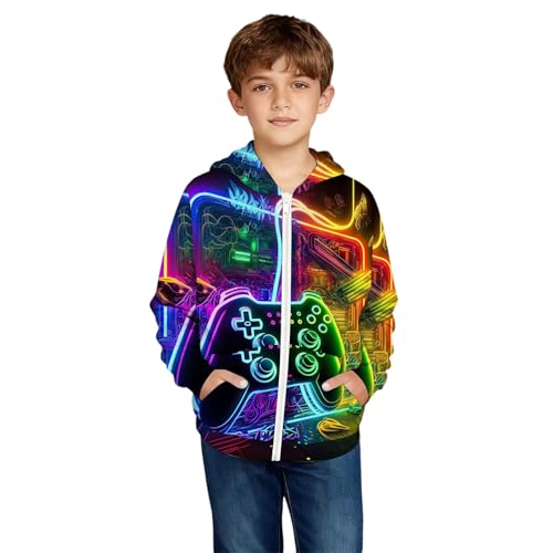 Jeu vidéo sweat à capuche zippé garçon parfait pour jouer au collège en hiver