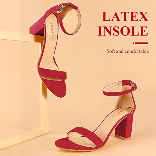 Image of Ankis Heels for Women Open Toe Ankle Strap Chunky Heel Sandals 2.75 Inch