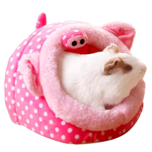 Image of EAEDMY Guinea Pig Bed House & Hideout for Rat Bearded Dragon Hedgehog Ferret to Sleep and Hide, Guinea Pig Cage Accessories Habitat Decor (Large, 3.Pig)