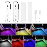 CARFIB Car Door Lights Projector Wireless 7-Color Interior Car Warning Light USB Rechargeable Led Welcome Car Door Sills Projection Lamps Opening Car Ambienting Sensor Lights 2Pcs
