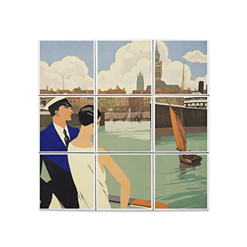 Carreaux céramique Dunkerque affiche vintage pour remplacer un poster