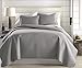 Southshore Fine Living, Inc. Quilted Summer Comforter, King Size Quilt Bedding Set, Soft Brushed Lightweight Bedspread, Pet Hair Resistant, California/King Quilt Coverlet Set with 2 Shams, Steel Grey