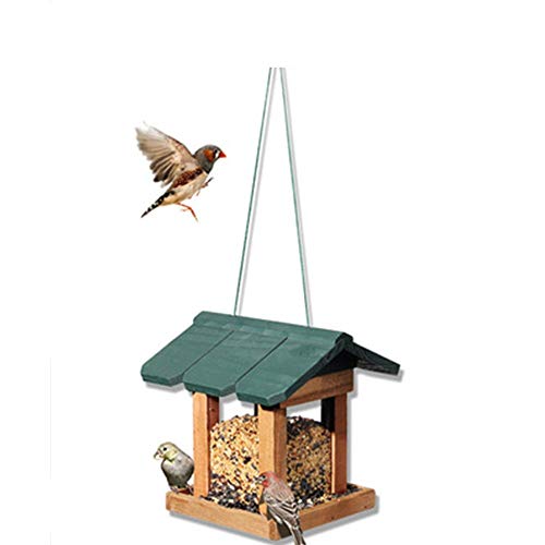 Kuingbhn Bird Feeder Weatherproof Bird Feeder House Design Traditional Wooden Hanging Decoration For Outdoor Patio Bird Table Free Standing Easy Cleaning & Refills for Backyard, Garden & Window Sill