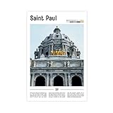F I N U C B Saint Paul Minnesota USA Leinwanddrucke – Mississippi River Capital City Wandkunst, Zwillingsstädte, Landschaften, Poster für Regierungsbüro-Dekorationen, 30,5 x 2,5 cm