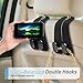 Fitnice Car Seat Headrest Hooks - 2 Pack Universal Car Purse Hook, Leather Car Bag Purse Holder with Double Metal Hooks for Handbags, Grocery Bags, Bottles, Phones