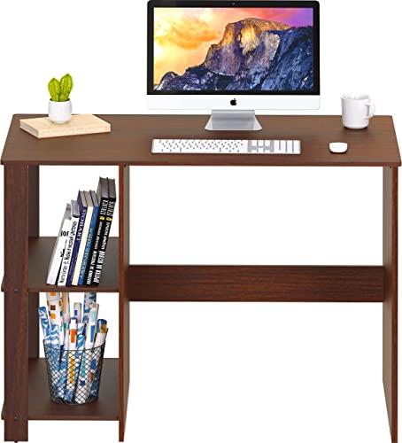 Shw Home Office Computer Desk With Shelves, Cherry #TOP4