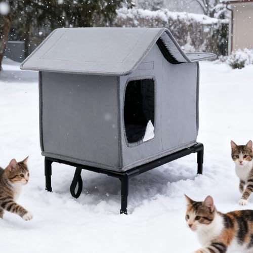 Abri extérieur pour chat protégeant du froid et de l'humidité