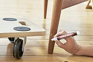 edding 8900 marqueur pour meuble - blanc pur - pointe ronde 1,5-2 mm - pour éliminer et corriger les rayures des meubles, les éraflures et les taches des placages,du bois massif,des tables et bureaux