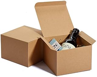 HOUSE DAY Gift Boxes 12X12X9cm Favor for Bridesmaid Proposal/Birthday/Party/Wedding, Kraft Paper Present Packaging Box with Lid, Decorative Gift Wrap Boxes Bulk for Crafting/Cupcake -Brown 10 Pcs