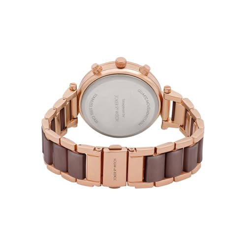 Image of Joker & Witch Suzanne Rosegold and Taupe Ceramic Metallic Strap Watch for Women