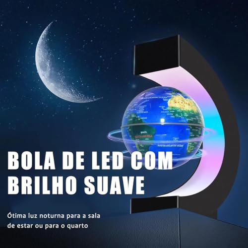 Globo Terrestre, Globo Flutuante de Levitação Magnética de 3 Polegadas, Terrestre Flutuante Levitaça