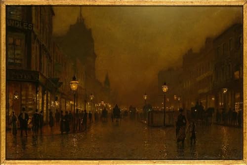 Art mural moderne affiche artistique rue la nuit tableau salon 60x90cm