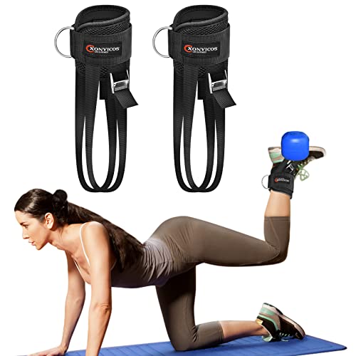 XonyiCos Adjustable Dumbbell Ankle Strap for Cable Machine, Weight Lifting Workout Straps,Kickbacks-Leg Extensions,Lower Body Strength Training(MAX 35 LBS) (Type A-Pair)