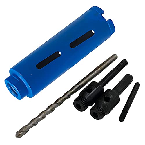 Voche 52mm x 150mm Diamond Core Drill with Hex & SDS Arbors, Pilot Drill Bit and Ejector Drift