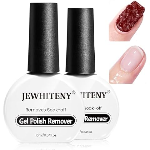 JEWHITENY 10ML Gel Nail Polish Remover 2pcs Professional Gel Remover for Nails 3-5 Minutes Gel Nail Remover Easy And Quick Remove No Need Soaking or Wrapping Gel Remover Cover
