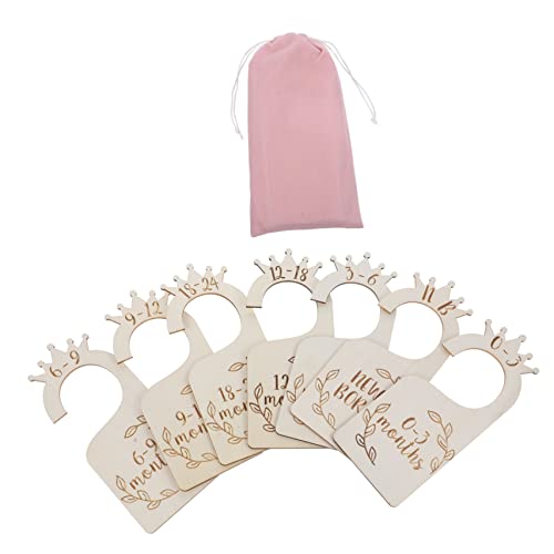 LABRIMP 1 Conjunto etiqueta de roupa cabides roupas de bebê separadores de roupas cabide de madeira