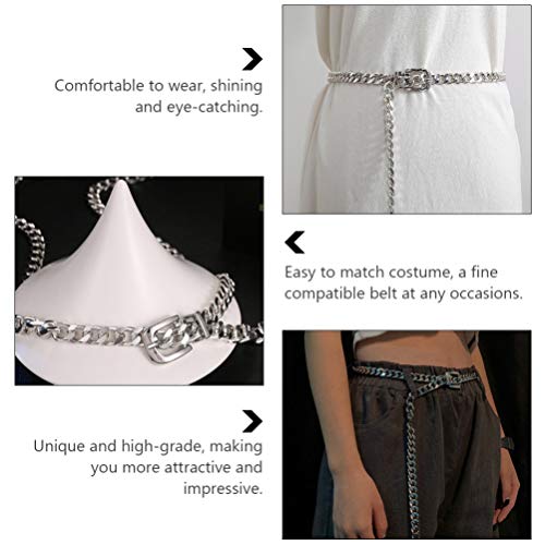 SOIMISS Do Punk Prata Cadeia de Cintura de Metal Cadeia de Cintura Faixa Da Cintura Cinto de Cadeia