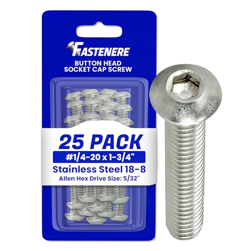 Vis à tête cylindrique Fastenere 6,35 mm acier inoxydable 18-8 à finition brillante