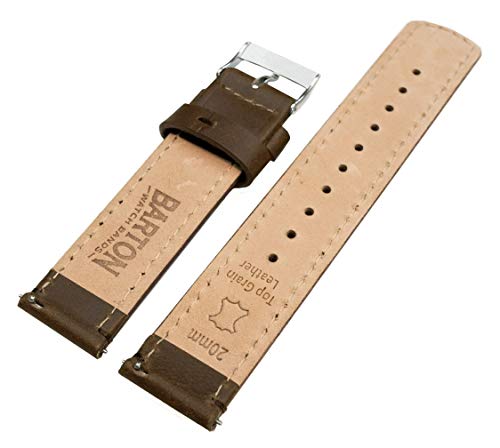 Image of BARTON WATCH BANDS - Top Grain Leather Watch Bands Compatible with Apple Watch Models - 1, 2, 3, 4, 5, 6, 7, 8, 9, 10, SE, Ultra & Ultra 2