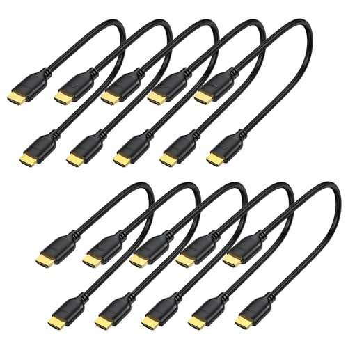 Image of Short HDMI Cable 1 Foot 10-Pack, 4K 1FT HDMI to HDMI Cable High Speed HDMI 2.0 Cord Supports 4K@60Hz, 2K, 1080P, HDCP 2.2, HDR, 3D, ARC & Ethernet