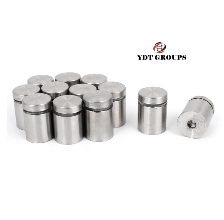 Image of Stainless Steel Frameless Clamp Hardware for Glass Standoff (19mm X 25mm, Silver)-12 Pieces with Screw and Wall Plug.