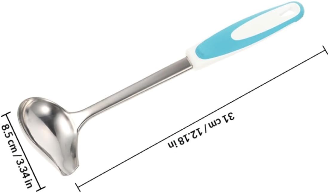 BESPORTBLE 2pcs Stainless Steel Gravy Ladles with Anti-slip Unique Bent Pour Spout, Cooking Oil and Sauce Spoons for Kitchen and Home Dressing