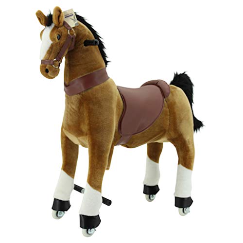 Sweety Toys 7363 Reittier groß Pferd Brownie auf Rollen für 4 bis 9 Jahre -Riding Animal – Bild 4