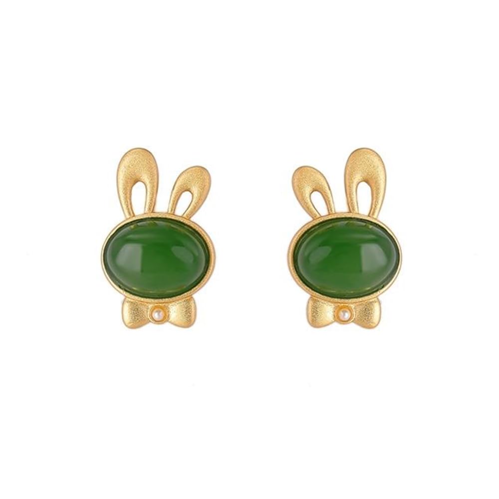 Boucles d'oreilles en Argent S925 anti-allergie au jade vert - 6